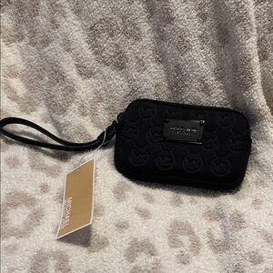 Michael Kors Black Embossed Wristlet